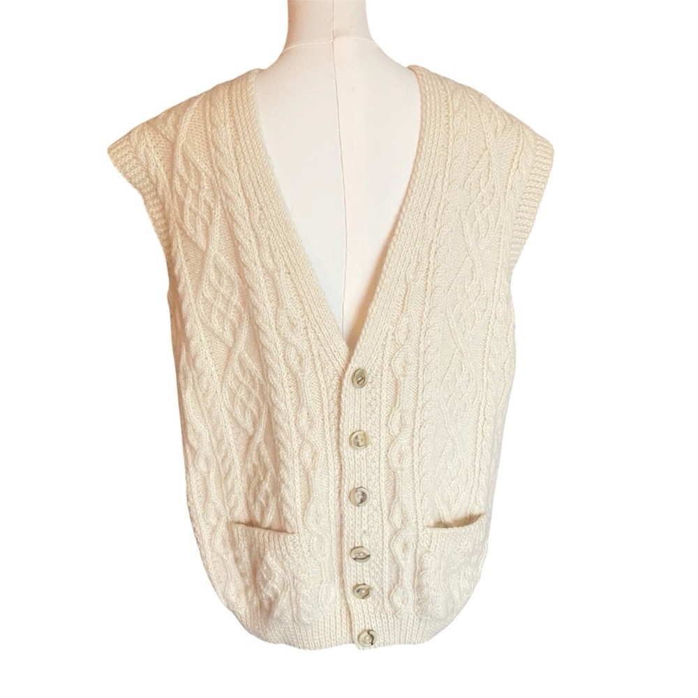 Men's Irish Wool Cable Knit Sweater Vest